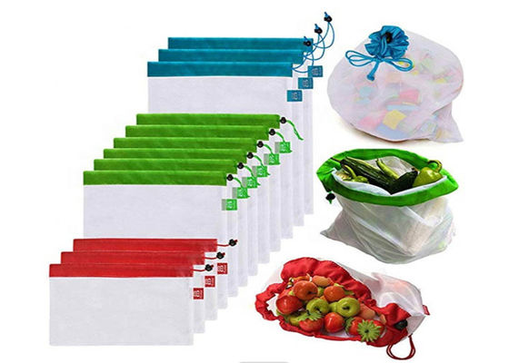 Freundliche waschbare wiederverwendbare Mesh Grocery Bags Nylon Mesh Taschen Eco für Gemüse